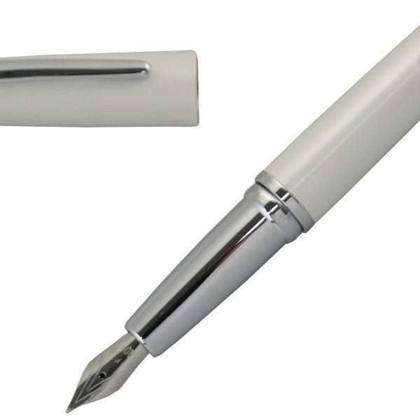 Cross ATX Pearl White Lacquer Fountain Pen model 886-38 with fine nib, sleek white lacquer finish