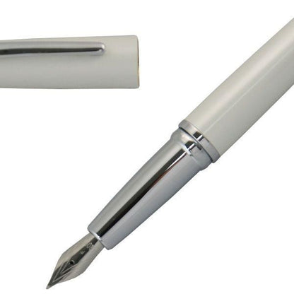Cross ATX Pearl White Lacquer Fountain Pen model 886-38 with fine nib, sleek white lacquer finish