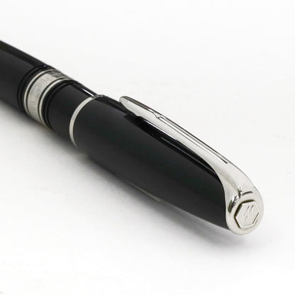 WATERMAN Charlston Ballpoint Pen in black ebonite with chrome trim, 137mm length, elegant design