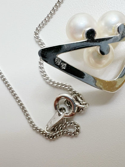 MIKIMOTO silver necklace with 6.5mm pearls, 42cm length, model 2RE83033499-0001