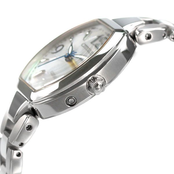 Citizen Ladies Eco-Drive Radio-Controlled Watch ES9480-56W with white shell dial and silver titanium band