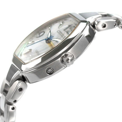 Citizen Ladies Eco-Drive Radio-Controlled Watch ES9480-56W with white shell dial and silver titanium band