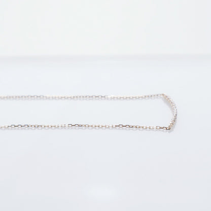 Agete K10 gold necklace featuring a 0.06ct diamond charm with 36cm chain from the early 2000s