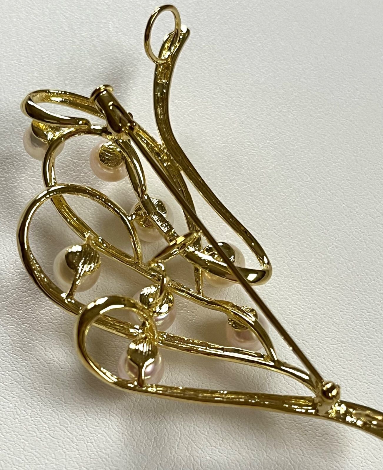 Akoya pearl brooch with attached loop on silver S925 omega necklace choker made in Japan
