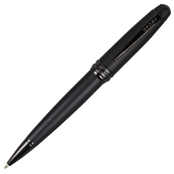 Cross Bailey Matte Black Lacquer ballpoint pen with twist mechanism, 136mm length, and sleek black finish