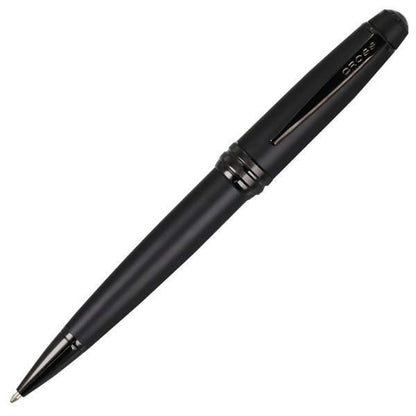 Cross Bailey Matte Black Lacquer ballpoint pen with twist mechanism, 136mm length, and sleek black finish