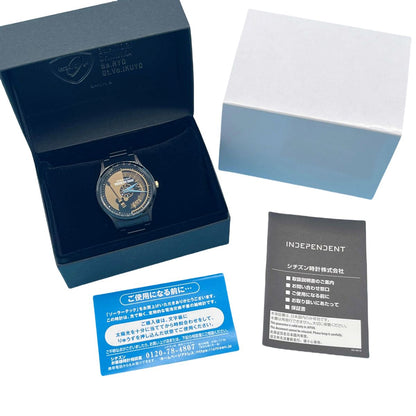 Bocchi the Rock ONKYO x CITIZEN limited edition wristwatch with round silver case and black strap