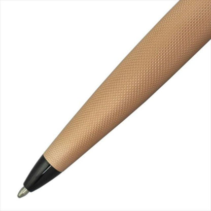 Cross ATX ballpoint pen with brushed rose gold finish, brass body, polished black PVD tip and clip, twist type pen