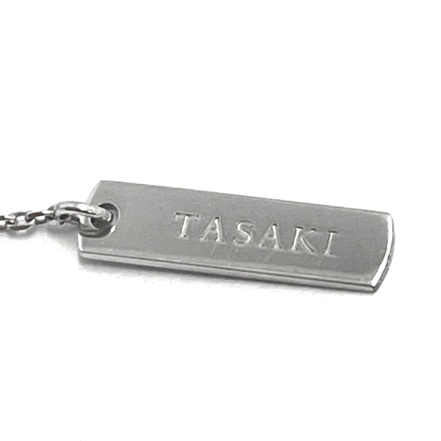 Tasaki diamond necklace 0.33ct set in K18 white gold with 44cm chain and 13.3x8.0mm pendant