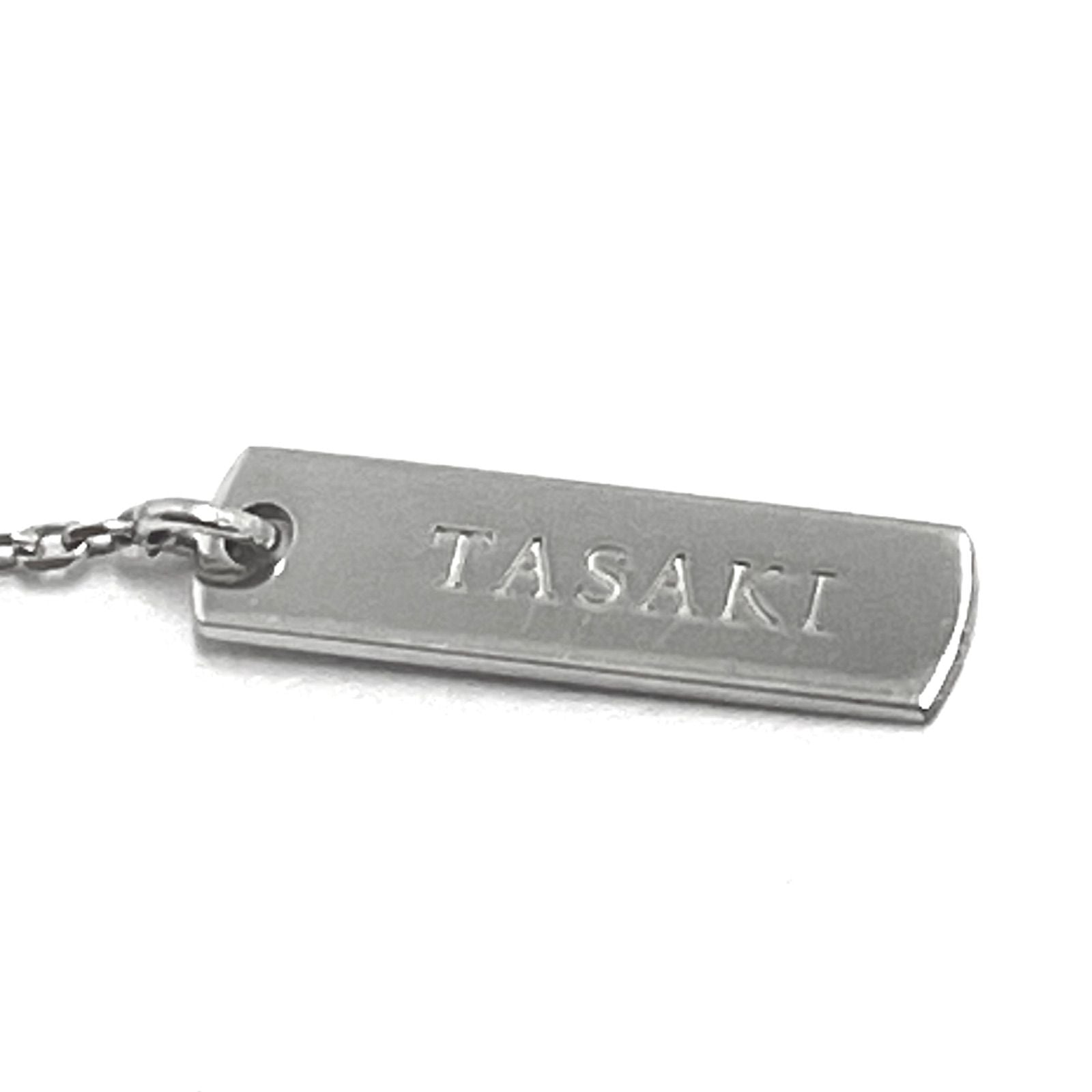 Tasaki diamond necklace 0.33ct set in K18 white gold with 44cm chain and 13.3x8.0mm pendant
