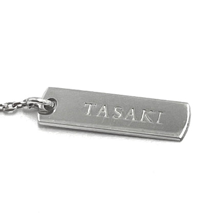 Tasaki diamond necklace 0.33ct set in K18 white gold with 44cm chain and 13.3x8.0mm pendant