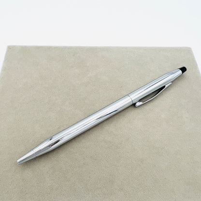 Silver color Cross ballpoint pen measuring 13.5 cm with sleek design and smooth writing tip