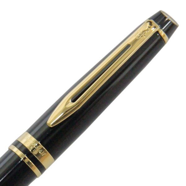 Waterman Expert Essential Black GT pen with brass lacquered body and 23k gold plated clip and trim