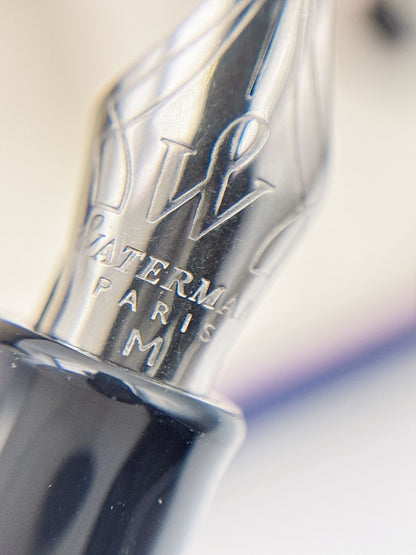 Waterman Fountain Pen with silver medium nib model MN179 displayed on white background