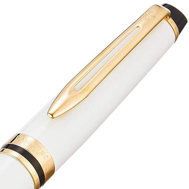 Waterman Expert Essential Ivory GT ballpoint pen with brass lacquered body and 23 karat gold plated clip and trims