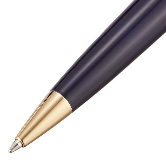 WATERMAN Expert Essential Blue GT ballpoint pen with brass lacquered body and 23K gold-plated clip and trim