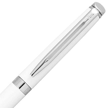 Waterman Metropolitan Essential White Oil-based Ballpoint Pen with lacquer body and nickel palladium clip