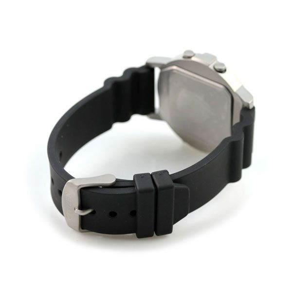 Citizen Ana-Digi Temp 44mm watch with blue dial, black urethane band, stainless steel case, and LCD display