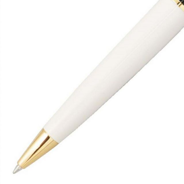 Waterman Expert Essential Ivory GT ballpoint pen with brass body and 23 carat gold plated trim