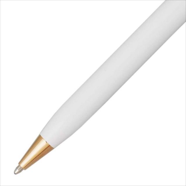 Cross Century II ballpoint pen in pearl white lacquer with sleek design and silver accents