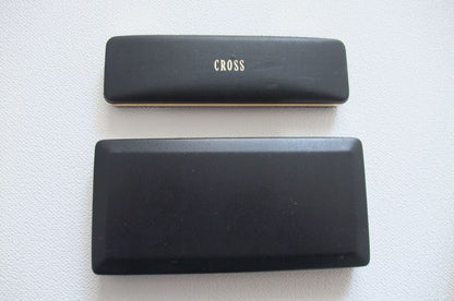 CROSS Ballpoint Pen 2 Types Set featuring gold plated and steel pens with included ink refills