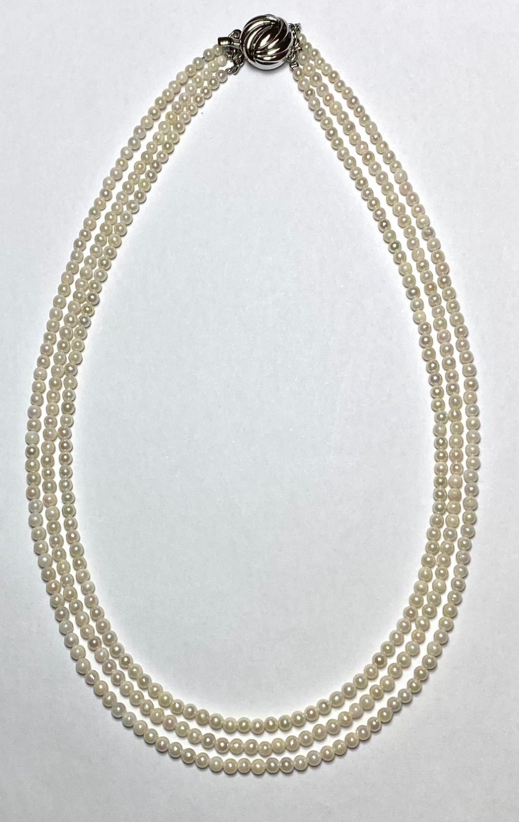 Akoya pearl baby pearl necklace 3-strand with 3.0-3.5mm pearls in three length options