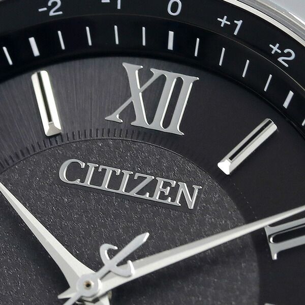 Citizen Exceed Radio-Controlled Solar Watch CB1110-61E with black dial and silver super titanium band