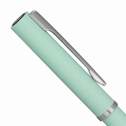 WATERMAN Allure Pastel Green ball pen with chrome trim, 137mm length, shown against white background