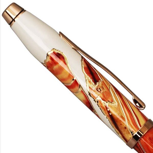 Cross Wonderlust Interobe Canyon Gel Pen with cap on showing sleek design and ergonomic shape