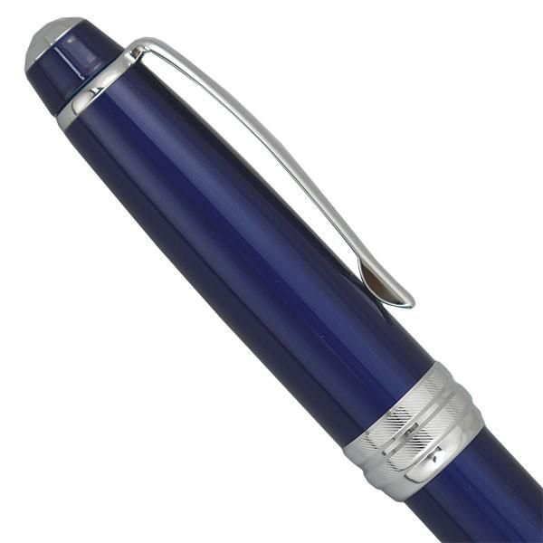 CROSS Bailey Blue ballpoint pen AT0452-12 with twist mechanism, brass and chrome finish, 136mm length
