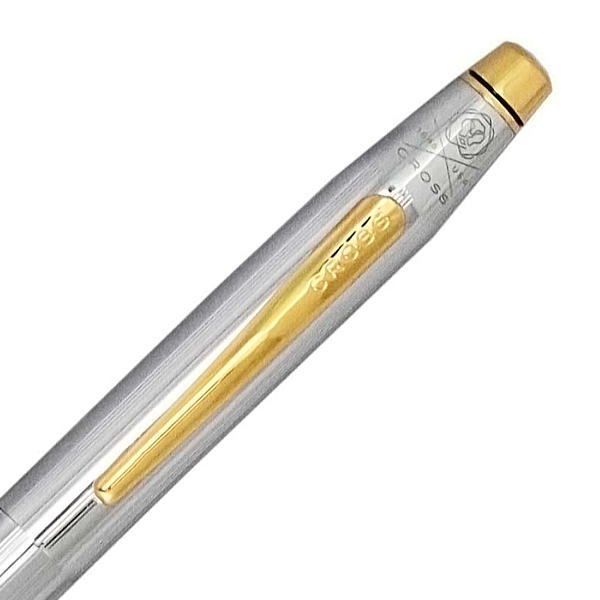 Cross limited edition gift set with rollerball pen and water-based gel ink pen, brass body with chrome finish