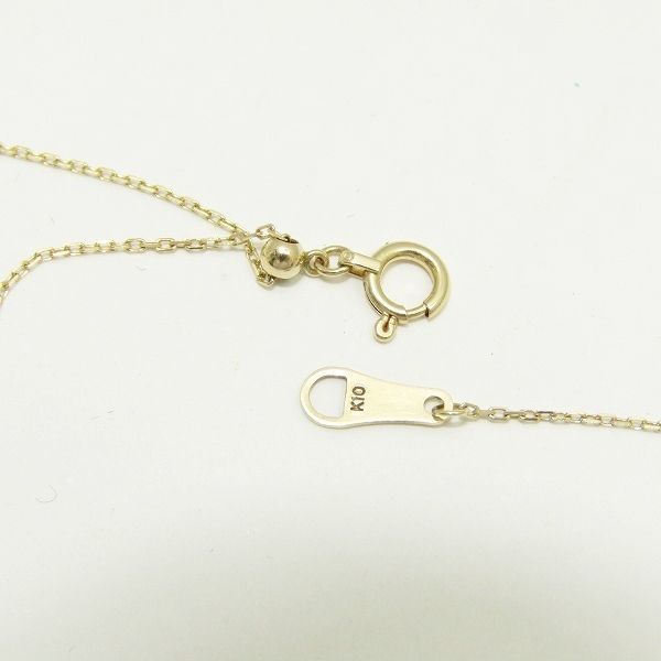 agete pearl necklace made of 10 karat gold K10 weighing 4.1g with adjustable 48cm chain in gold color