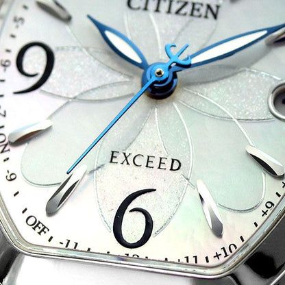 Citizen Ladies Eco-Drive Radio-Controlled Watch ES9480-56W with white shell dial and silver titanium band