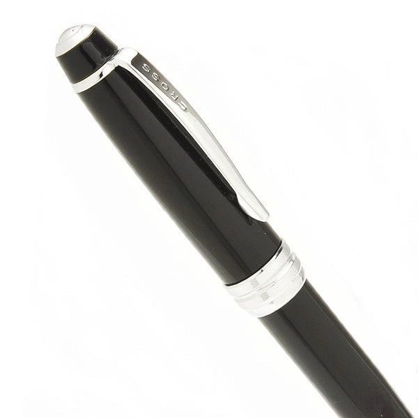 Cross Bailey Black oil-based ballpoint pen with brass and chrome finish and twist-type mechanism