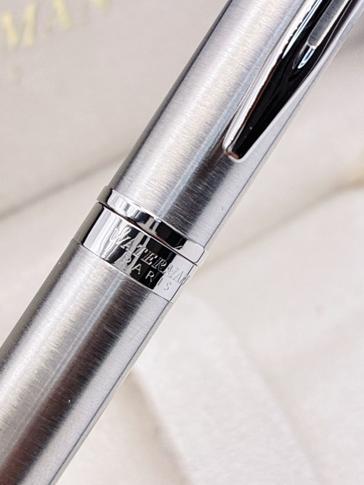 Waterman Fountain Pen with silver medium nib model MN179 displayed on white background
