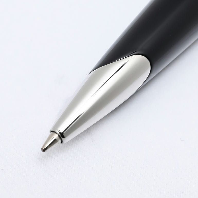 Waterman Carene Black Sea ballpoint pen with silver refill displayed on a white background