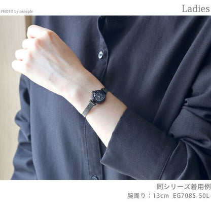 Citizen Kii EG7085-50L ladies wristwatch with blue dial and black stainless steel slide band