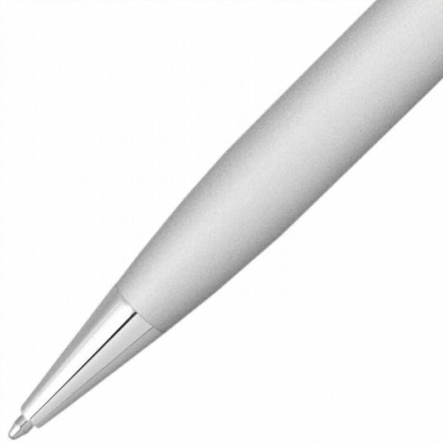 Cross Stratford Satin Chrome Ballpoint Pen with brass base and satin chrome finish, twist mechanism