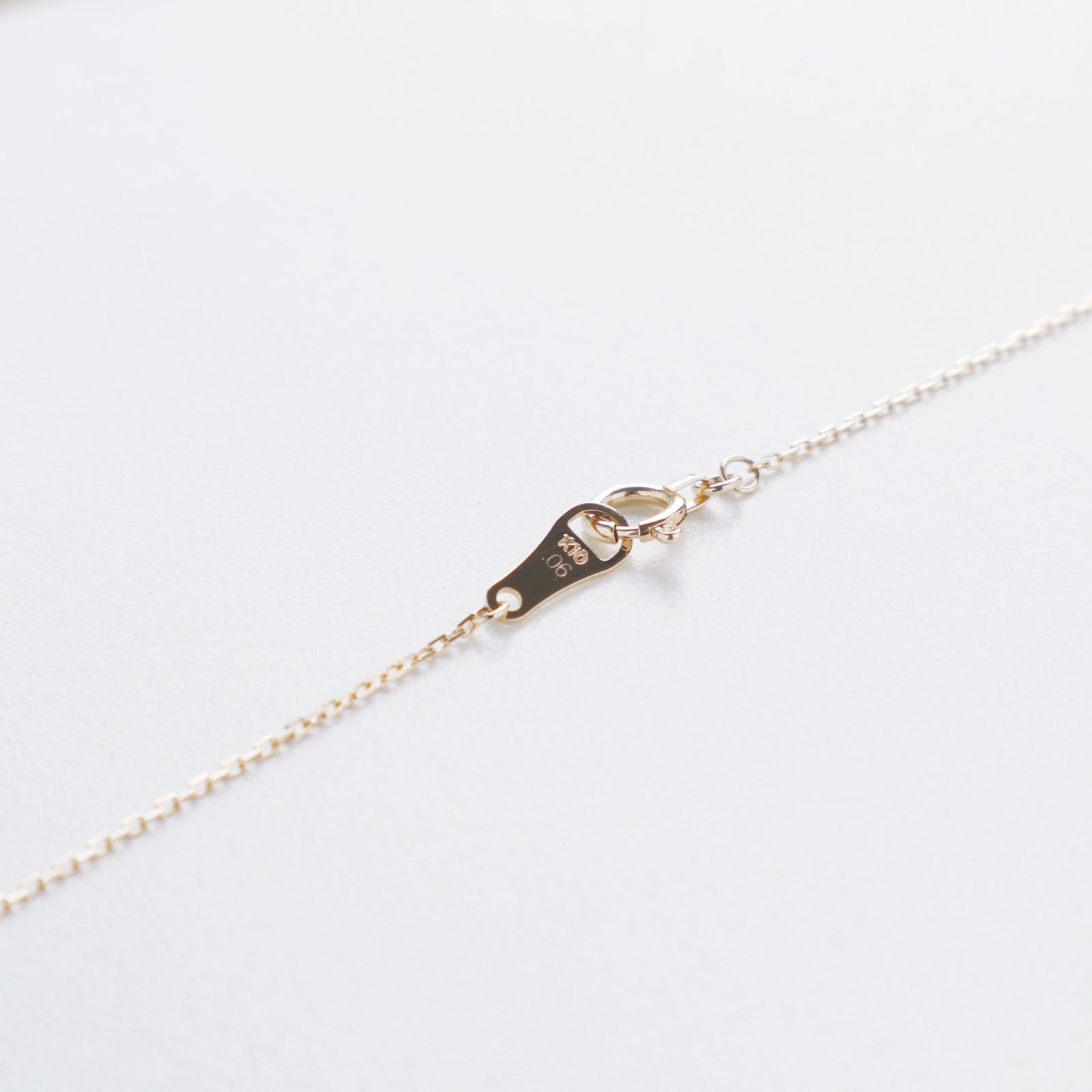 Agete K10 gold necklace featuring a 0.06ct diamond charm with 36cm chain from the early 2000s