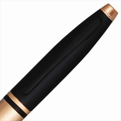 Cross Ballpoint Pen Karei NAT0112-27 Amber with rose gold plating and matte finish twist mechanism
