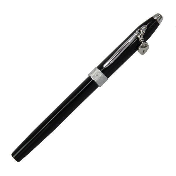 Cross Millennium Pen Sentiment Black Medium with brass and chrome plated accents shown capped