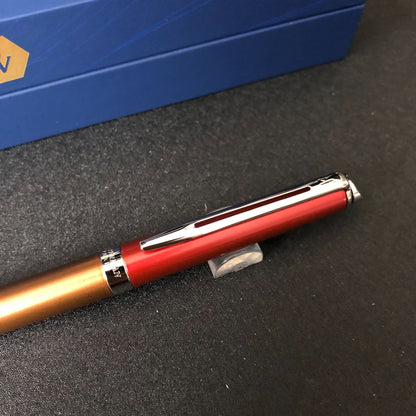 WATERMAN Metropolitan Essential Sunset Orange ballpoint pen with stainless steel lacquer finish and palladium plated trims
