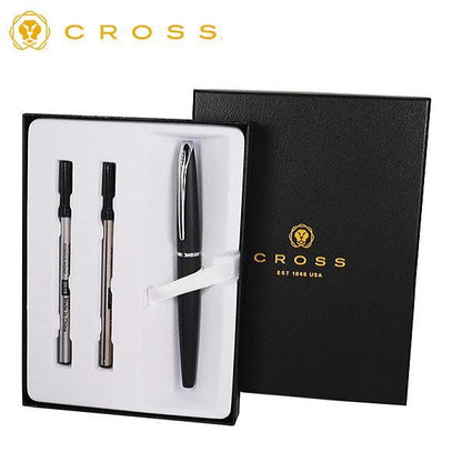 Limited Quantity Cross gift set with black rollerball pen, water-based select tip, brass chrome finish, 140mm length
