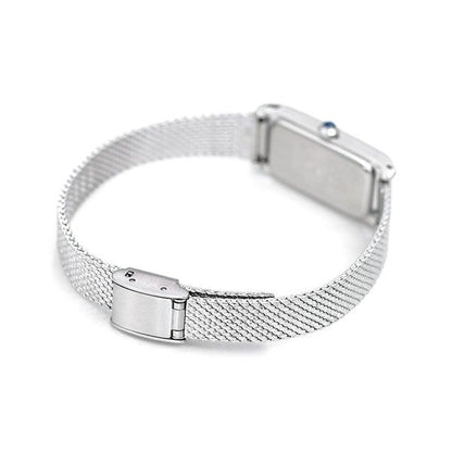 Citizen EG7040-58A ladies silver dial watch with stainless steel case and silver mesh band