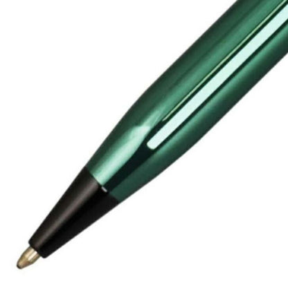 CROSS Century NAT0082WG-139 translucent green lacquer ballpoint pen with silver accents, 140mm length