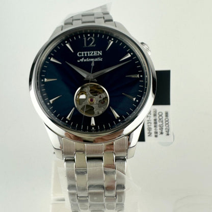 Citizen Collection mechanical automatic watch NH9131-73L with navy dial and silver stainless steel case