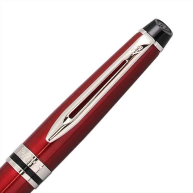 WATERMAN Expert Essential ballpoint pen in dark red with chrome trim, length 142mm