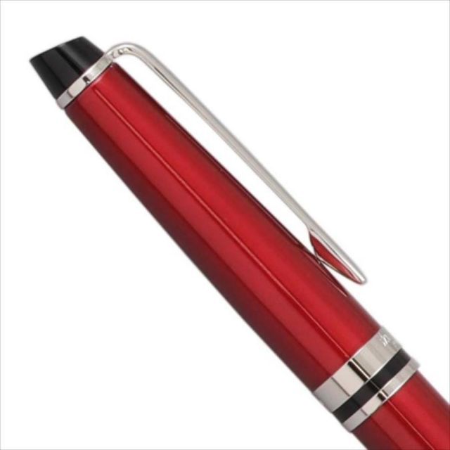 WATERMAN Expert Essential ballpoint pen in dark red with chrome trim, length 142mm
