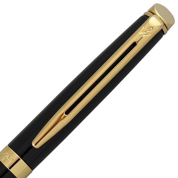 Waterman Metropolitan Essential Black GT oil-based ballpoint pen, 135mm length, black with gold trim