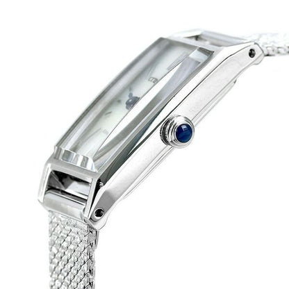 Citizen EG7040-58A ladies silver dial watch with stainless steel case and silver mesh band